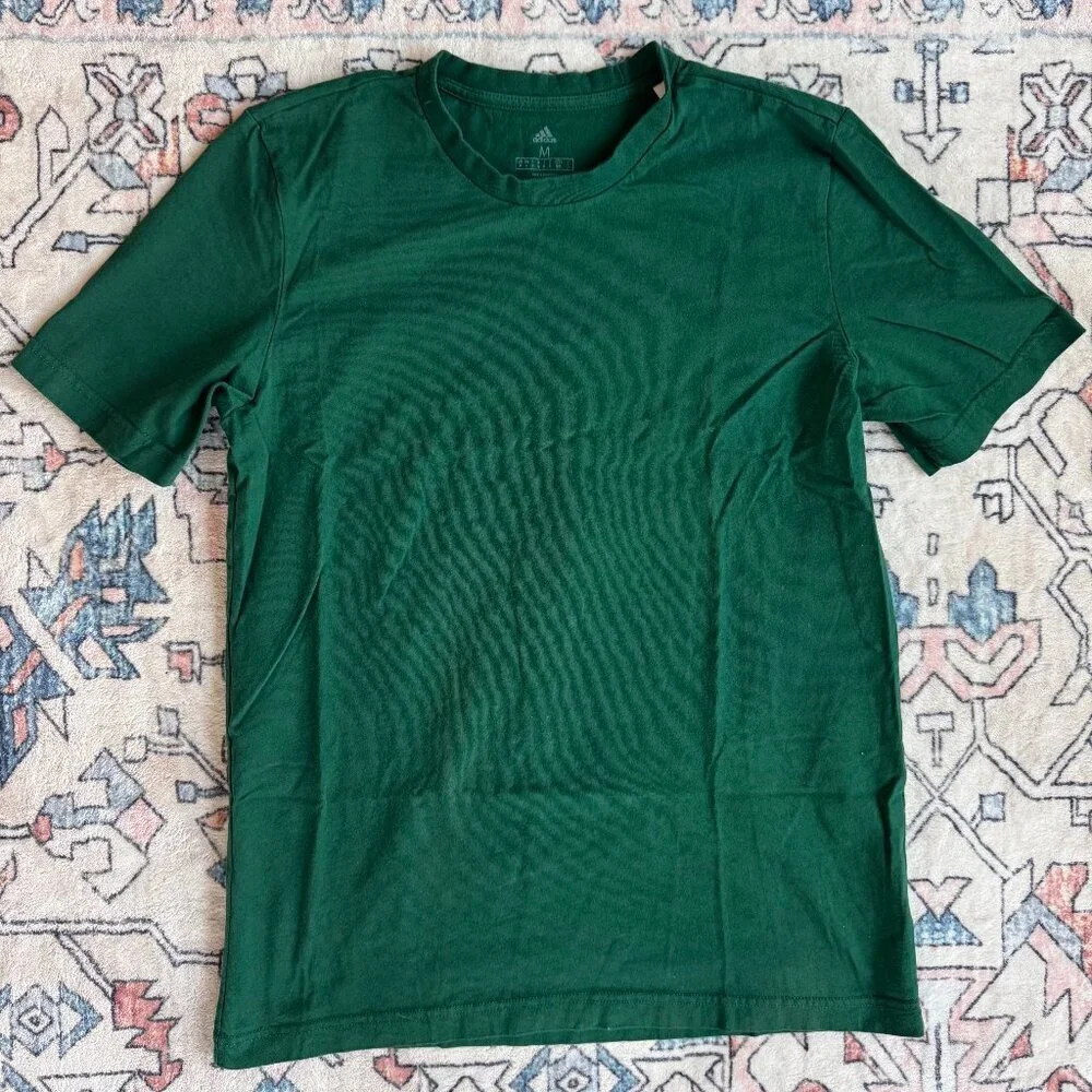 Adidas Green Blank Crewneck T-Shirt - size Medium